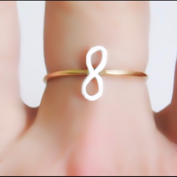 ♾Mixed Metal/Two Toned Infinity/Love Stacking Ring - Picture 5 of 9